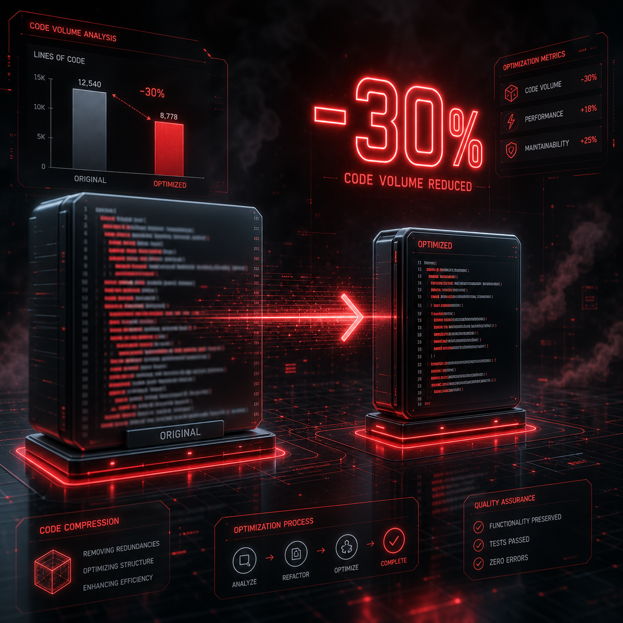 Объем кода меньше на 30%